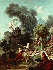 Jean-Honore Fragonard L'amant couronnee painting